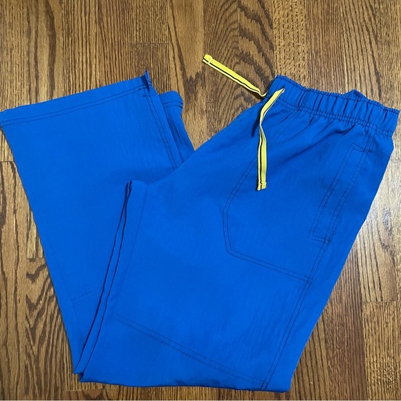 Four Stretch Pants - Four Stretch Royal Blue Scrub Bottoms Pants Size Large Petite